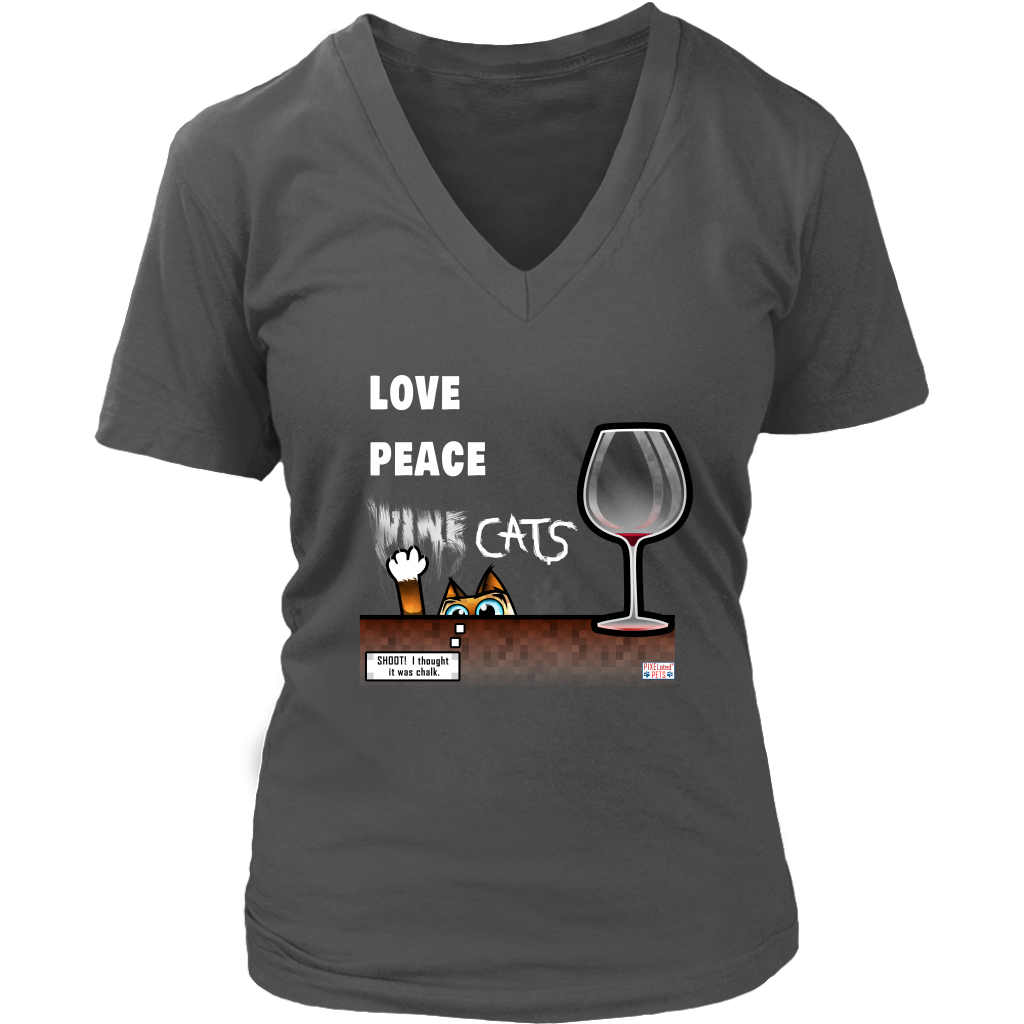 Love, Peace, Cats - Women's V-Neck T-Shirt