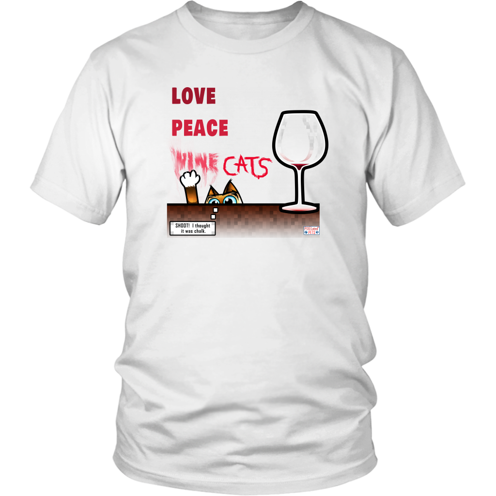 Love, Peace, Cats - Mens and Womens T-Shirt