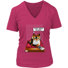 Load image into Gallery viewer, Hardly Worth the Swipe - Women&#39;s V-neck T-Shirt
